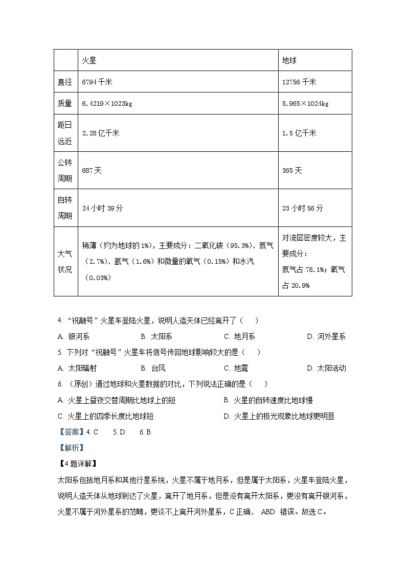 重庆市育才中学校2022-2023学年高一地理上学期期中考试试卷(Word版附解析)03