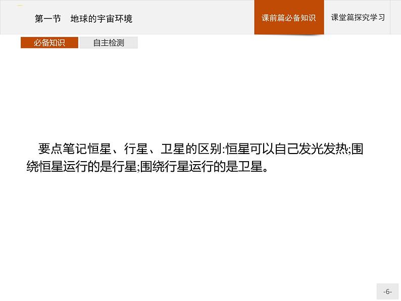 高中地理必修第1册(湘教版)第一章 第一节 地球的宇宙环境第6页