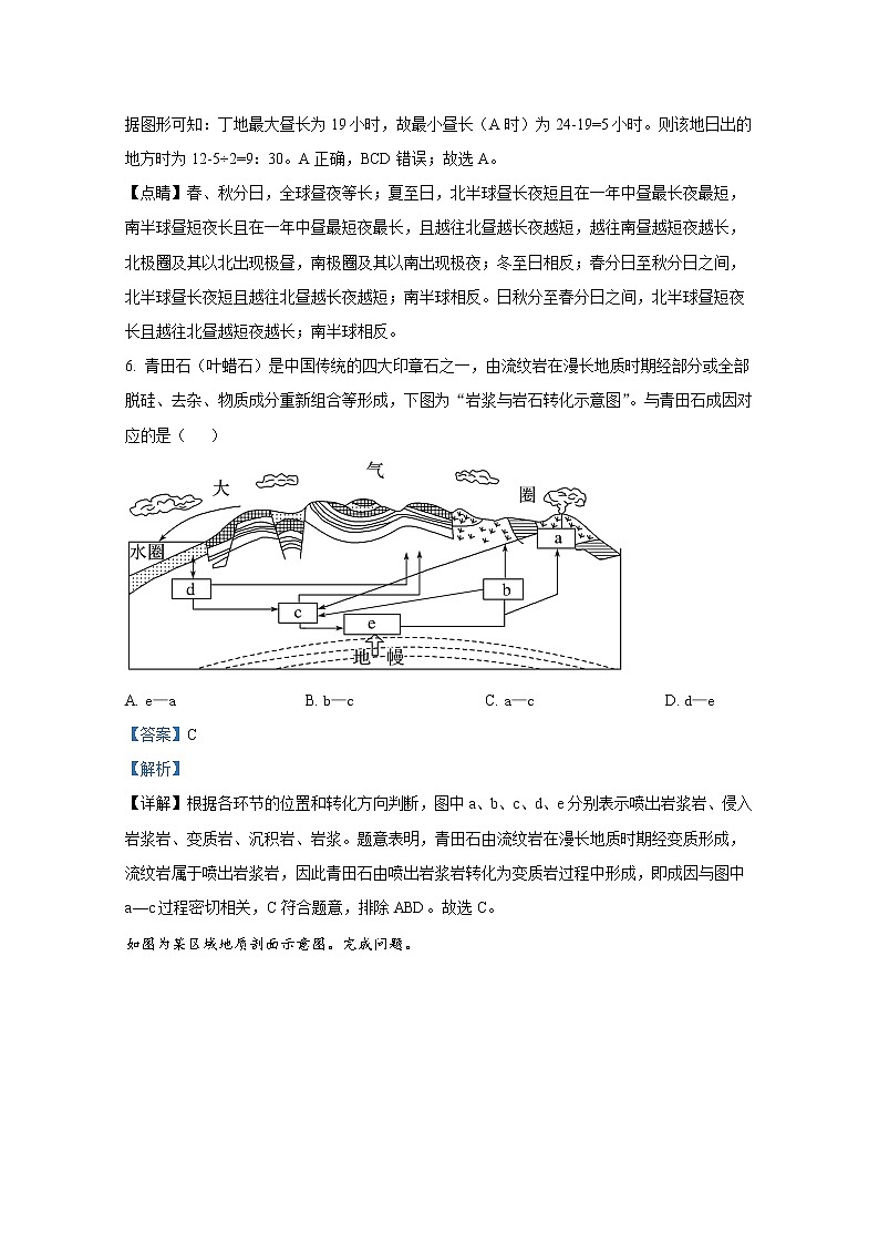 浙江省嘉兴市八校联盟2021-2022学年高二地理上学期期中联考试题(Word版附解析)03