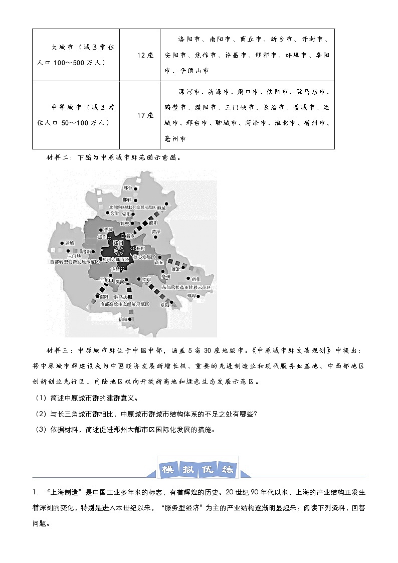 新高中地理高考 (新高考)2021届高三大题优练11 城市、产业与区域发展 学生版第2页