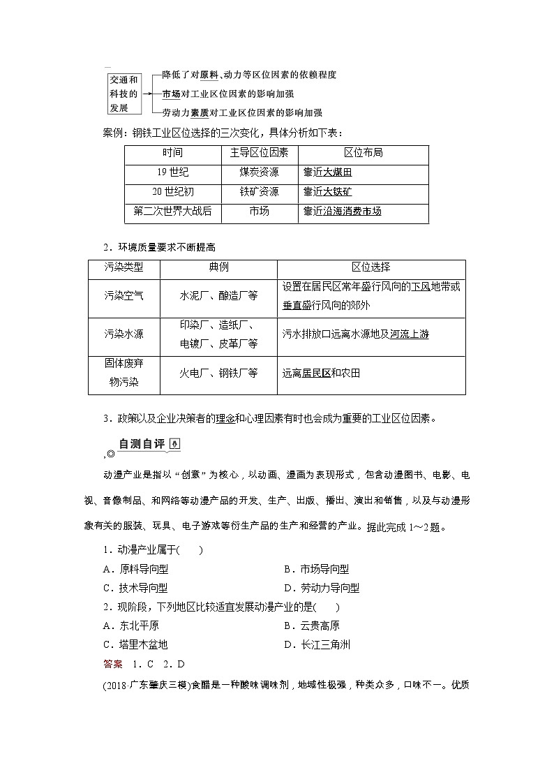 新高中地理高考第9章 第1讲 工业的区位因素 学案第3页