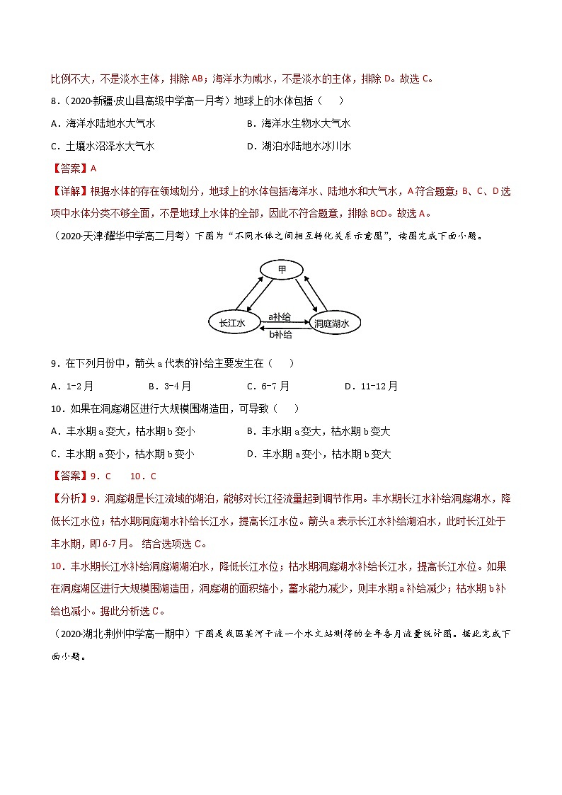 【期末专题复习】人教版(2019)地理选择性必修1——期末备考专题03 陆地水体及其相互关系(解析版)第3页