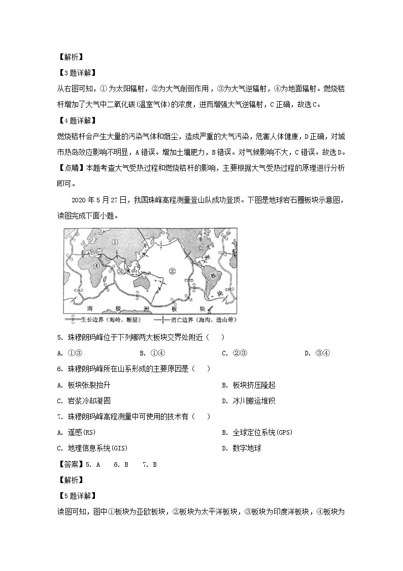 福建省2020年6月普通高中学业水平合格性考试地理试题 解析版03