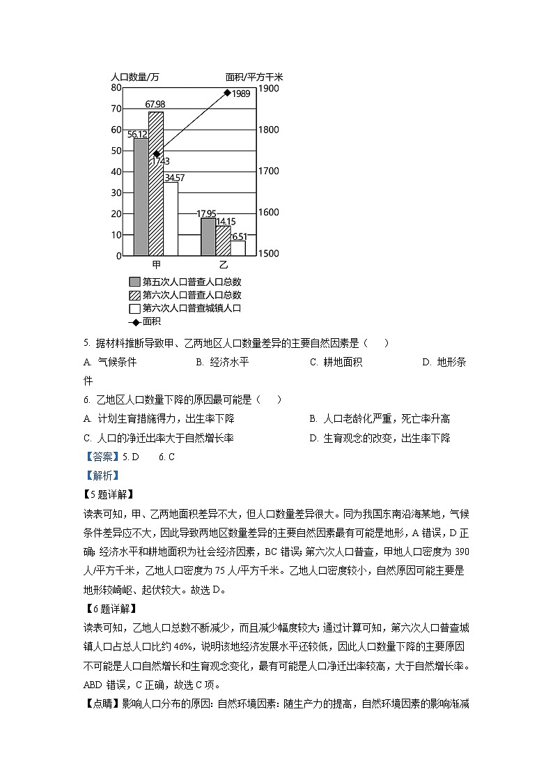 浙江省宁波市九校2022-2023学年高二地理上学期期末联考试题(Word版附解析)03