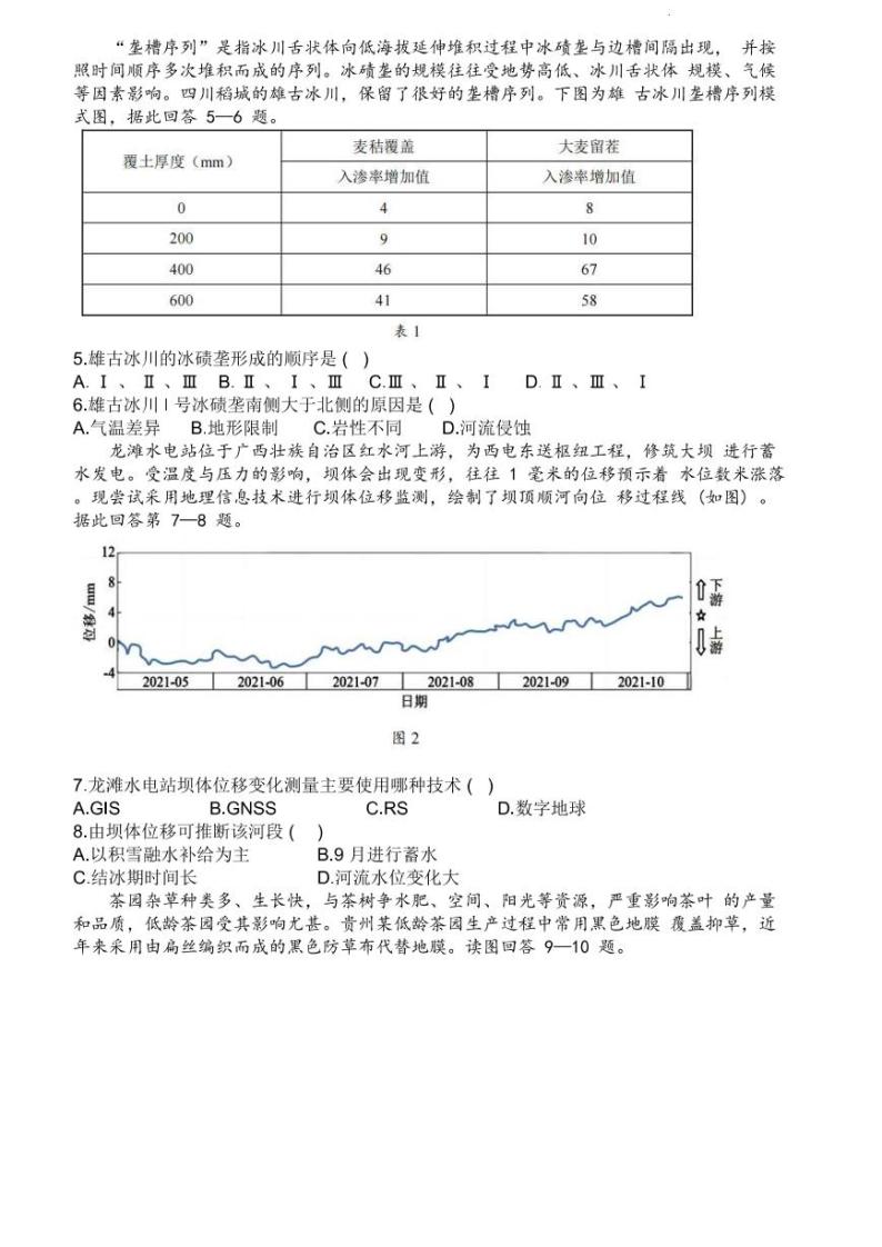 2023广东省新高考普通高中学科综合素养评价地理试题（含答案）02