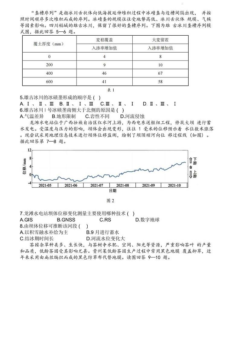 2023广东省新高考普通高中学科综合素养评价地理试题(含答案)第2页