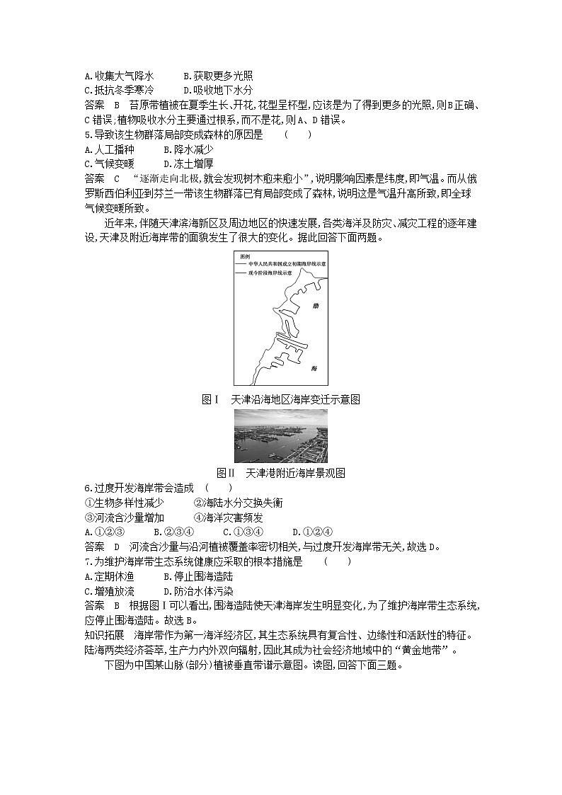 2022屆高考地理選考總復(fù)習(xí)集訓(xùn)專題六自然地理環(huán)境的整體性和差異(二)專題檢測含答案第2頁