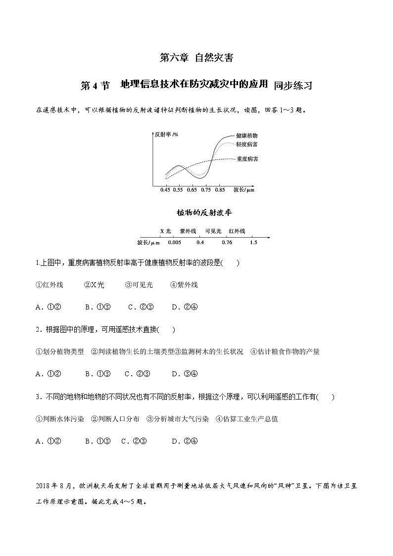 【新教材精创】6.4 地理信息技术在防灾减灾中的应用同步练习(2)(原卷版)第1页