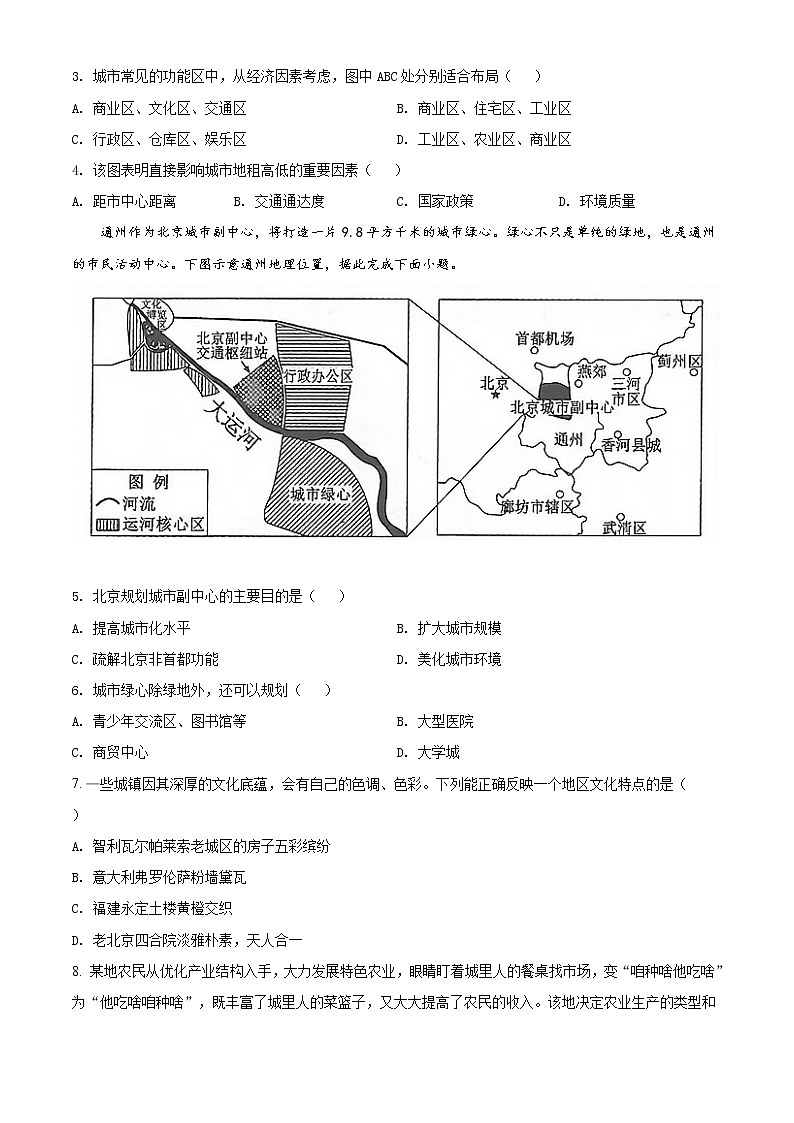精品解析:辽宁省沈阳市郊联体2019-2020学年高一下学期期末地理试题02