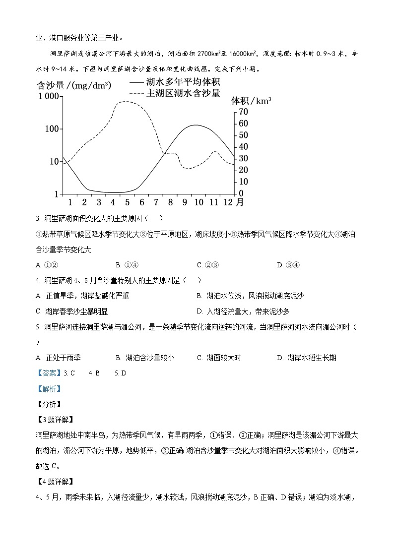 精品解析：重庆市凤鸣山中学2020-2021学年高二下学期期中地理试题02