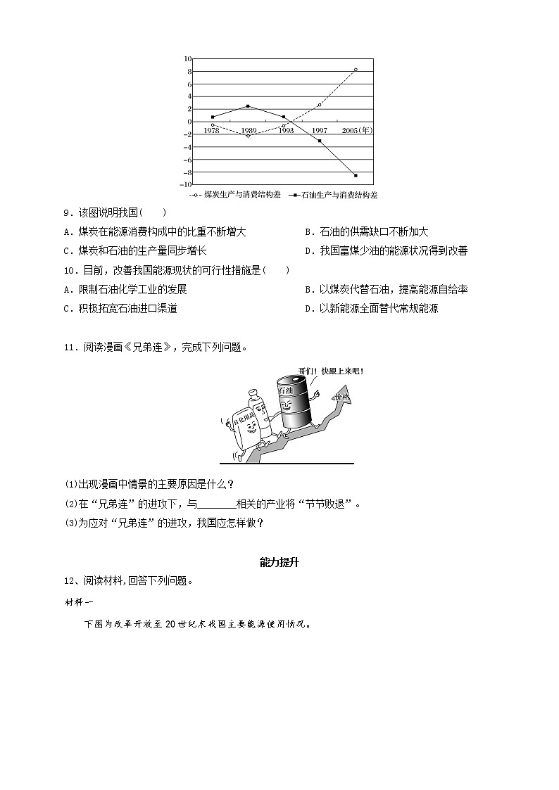 2.2中国的能源安全  同步练习03