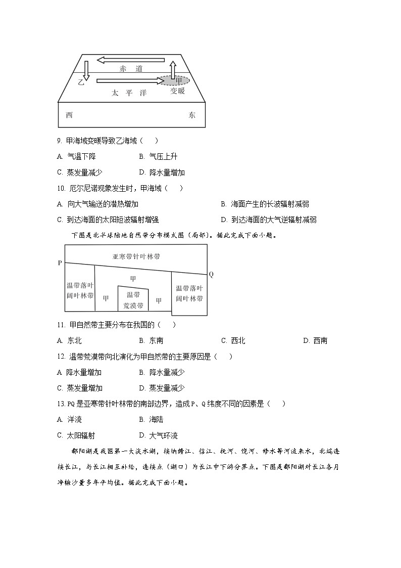 江西省2022-2023学年高二上学期12月统一调研测试地理试卷(Word版附答案)第3页