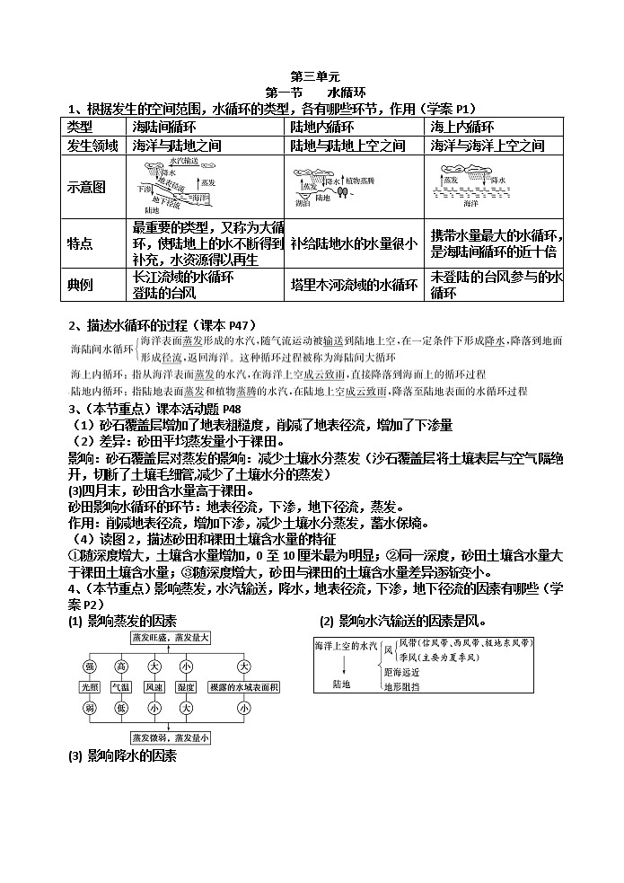 2019人教版必修一迎年终考试第三单元背诵学案第1页