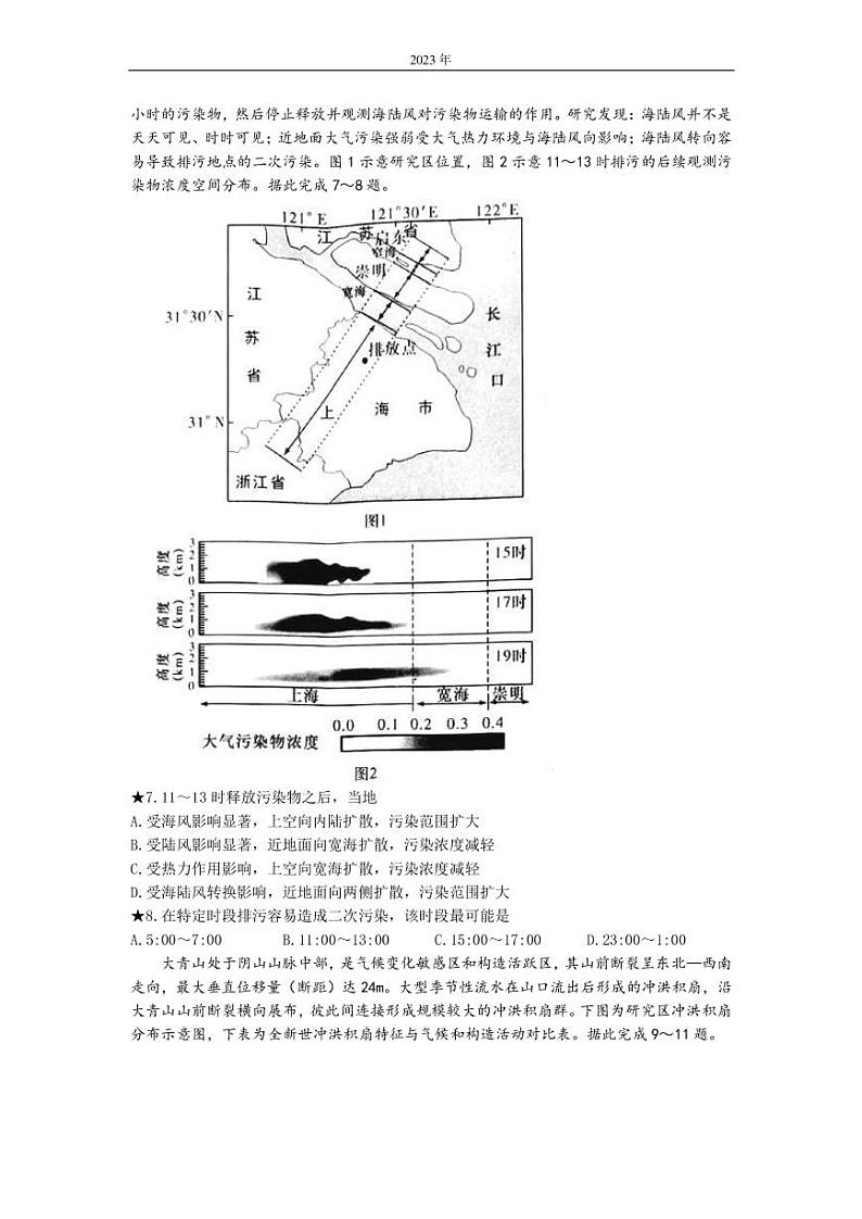 2022-2023学年湖南省长沙市长郡中学高三上学期月考(六)地理 PDF版第3页