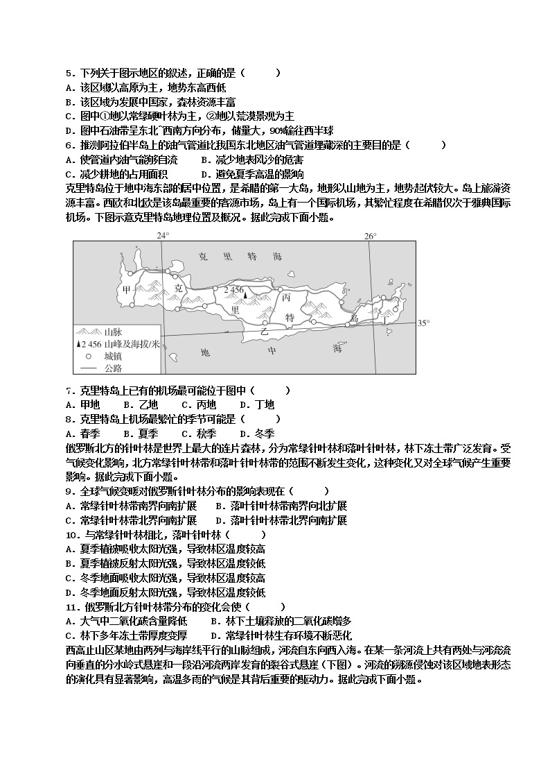 江西省丰城中学2022-2023学年高二下学期开学考试地理试题02