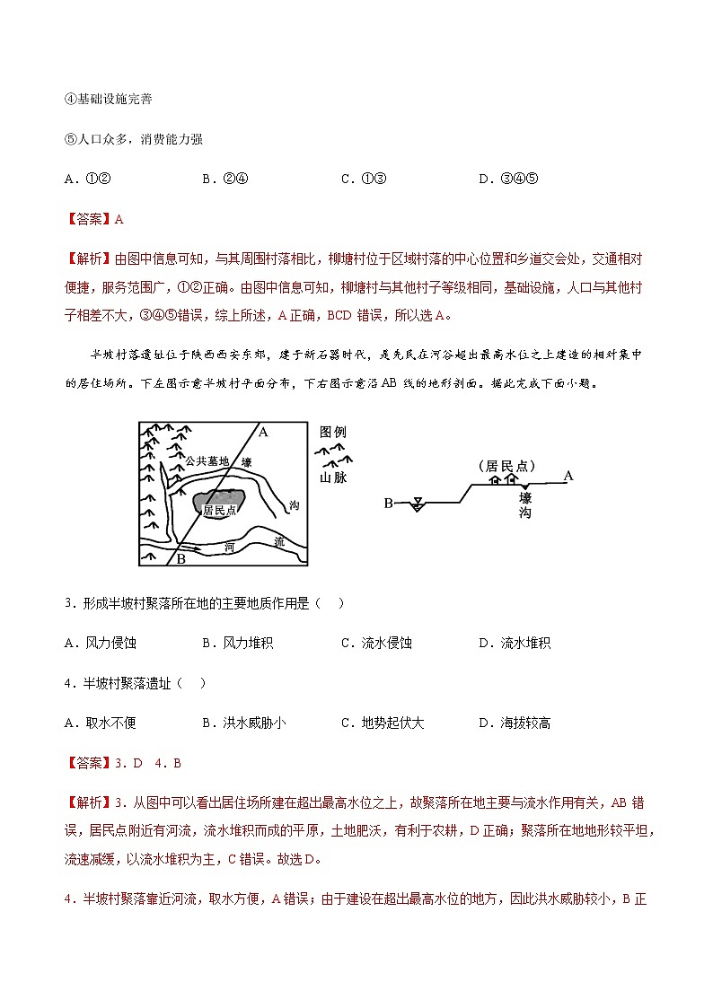 2.1 城乡内部空间结构(同步练习)-高一地理同步备课系列(鲁教版2019必修第二册)02