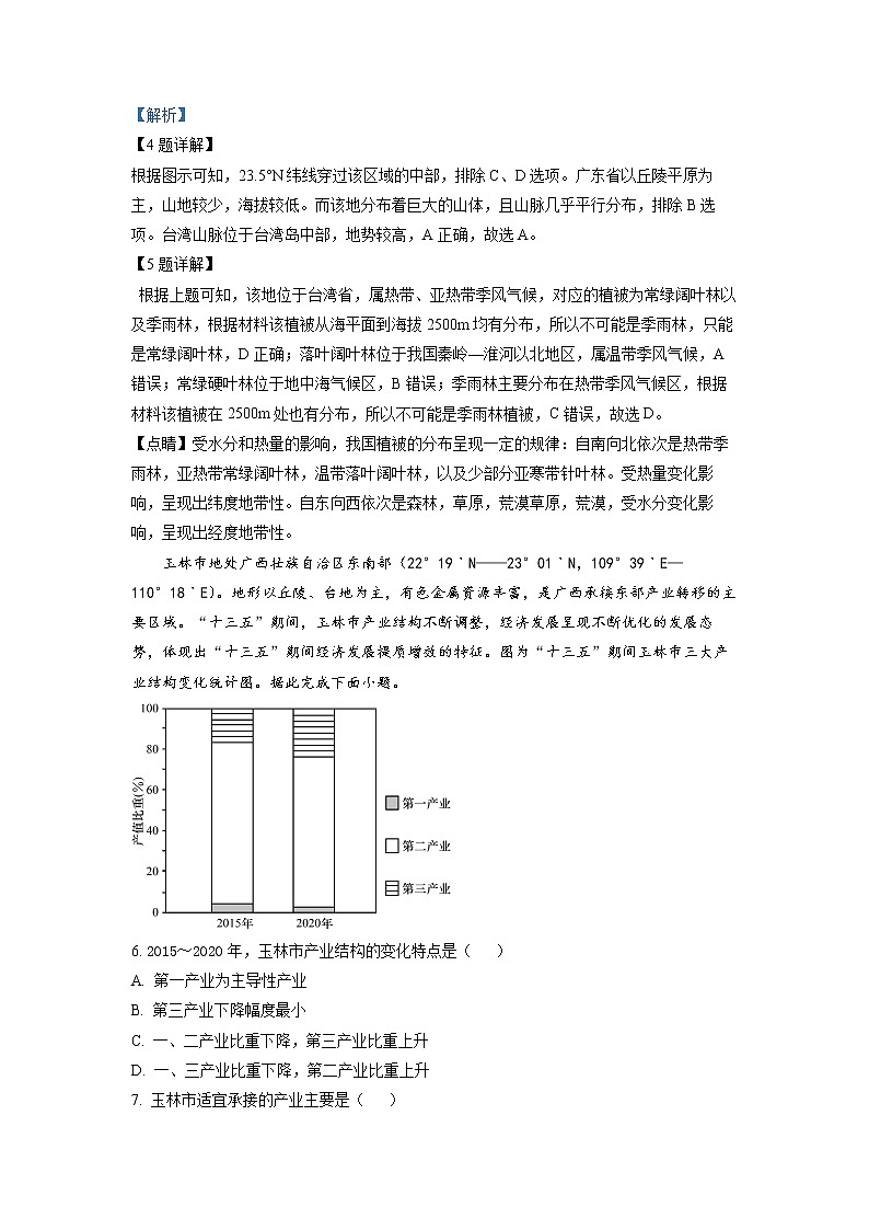 2022-2023学年重庆市第十一中学校高二上学期期末地理试题(解析版)第3页