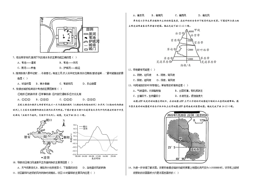 2023年高考第一次模擬考試卷：地理（重慶A卷）（考試版）(1)第2頁(yè)