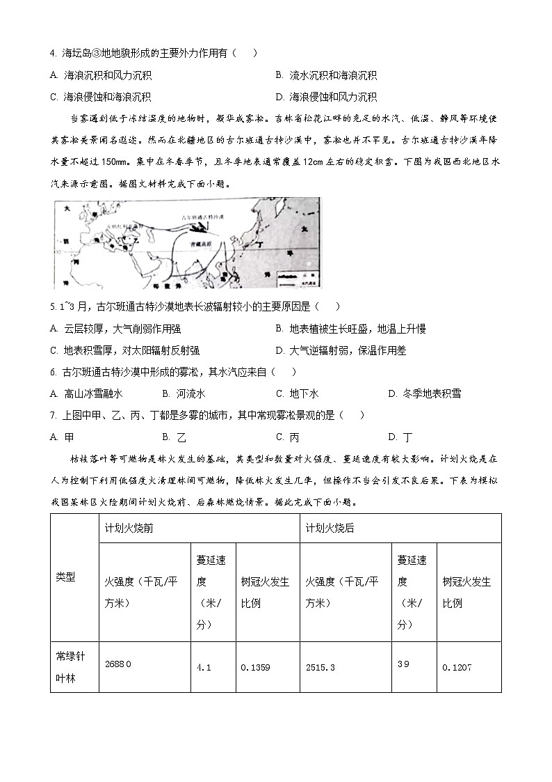 2023怀化高二上学期期末考试地理试题含解析02