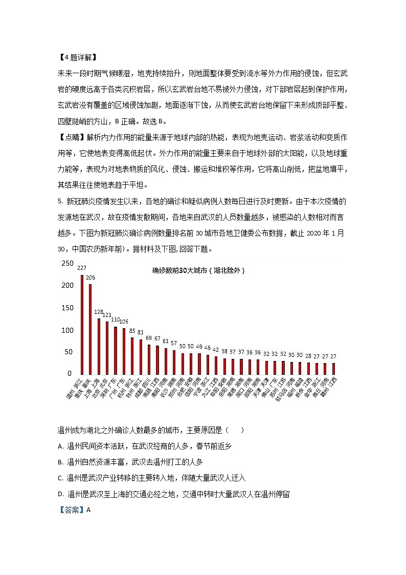 2021【KS5U解析】天津市滨海七所重点学校高三上学期期末考试地理试卷含解析第3页