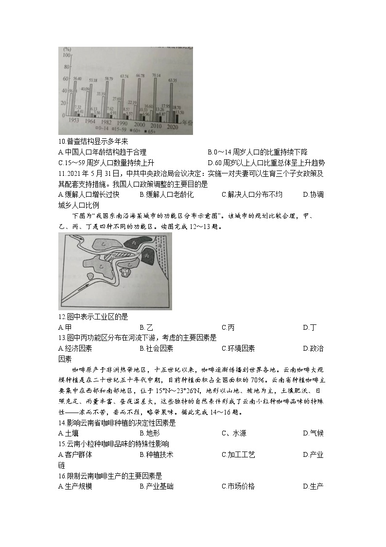 广东省茂名市电白区2021-2022学年高二下学期期中地理试题（合格性）03
