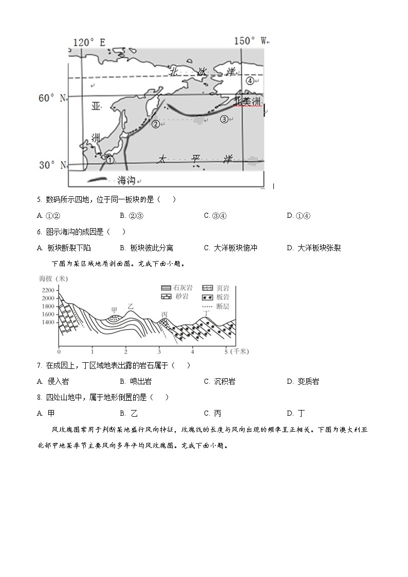 浙江省台州市2022-2023学年高二上学期期末地理试题无答案第2页