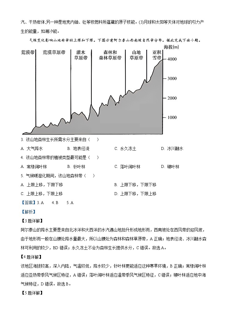 2023届广东省广州市高三上学期调研测试(一模)地理试题(解析版)第2页