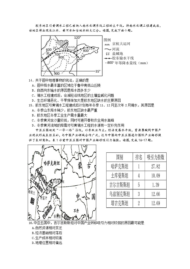 2022扬州邗江区高二下学期期中检测地理试题含答案03