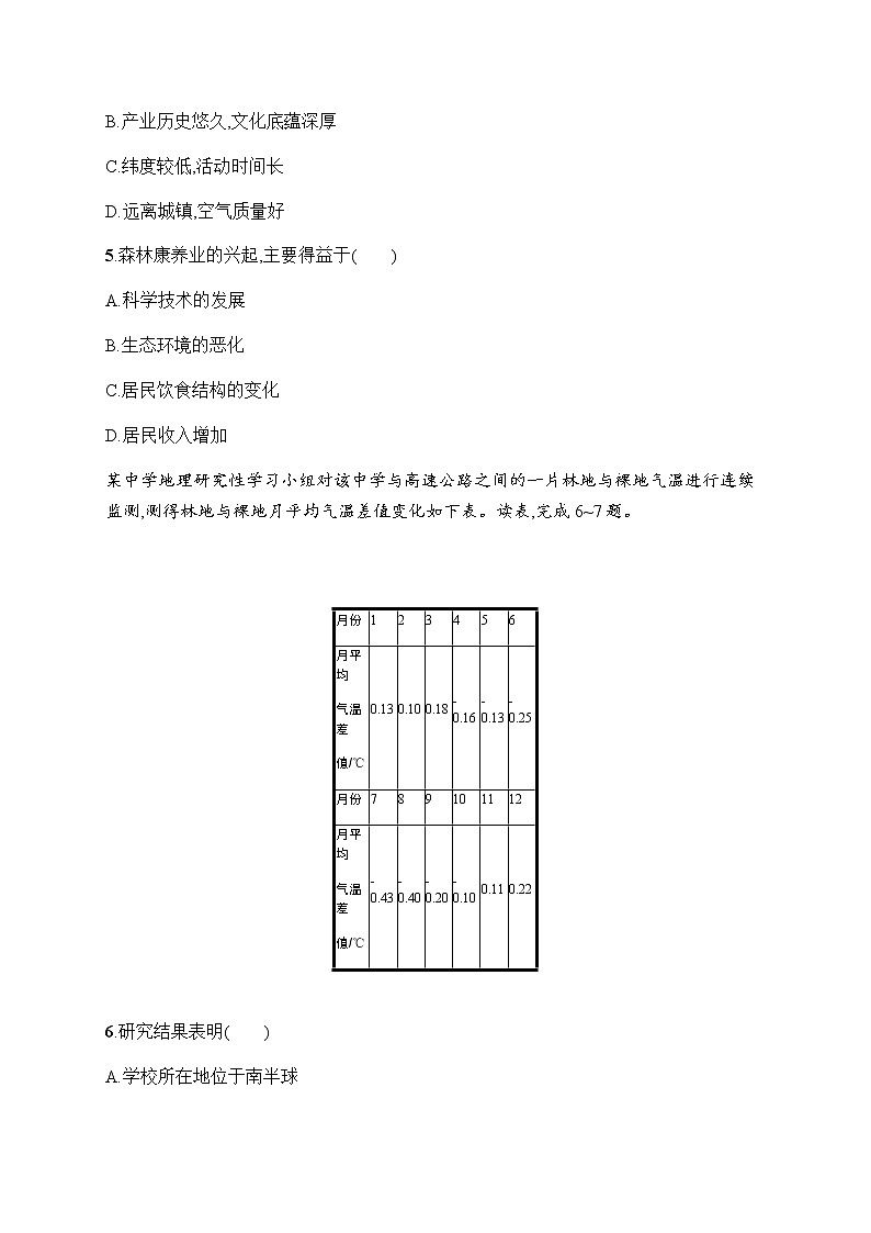 人教版高中地理选择性必修3第一章自然环境与人类社会第一节自然环境的服务功能习题含答案第2页