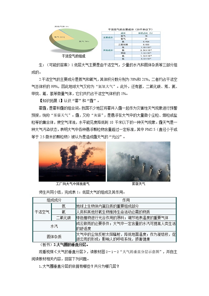《大氣圈與大氣運動》第1課時示范課教案【高中地理魯教版必修1】第2頁