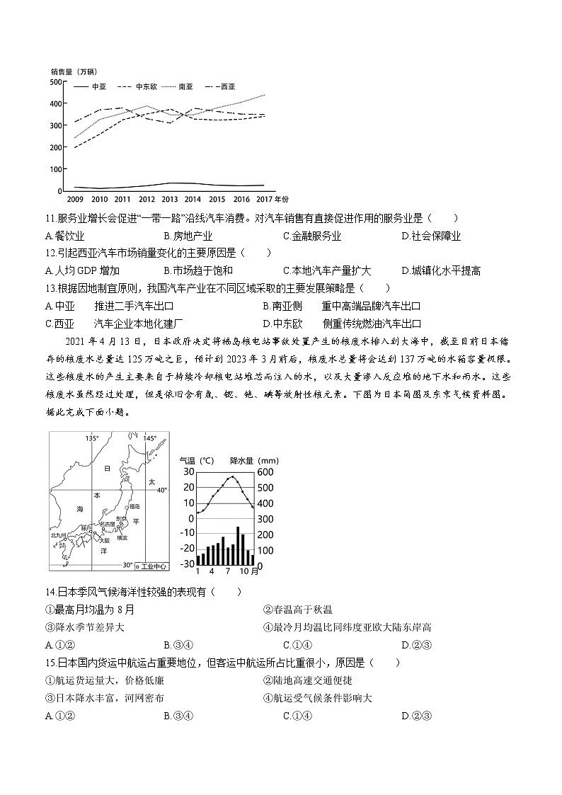 2023邵阳二中高二下学期期中考试地理试题含解析03