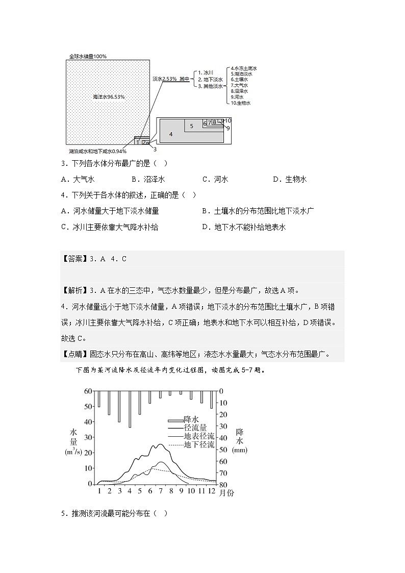 第四章 水的运动 单元基础卷 (解析版)第2页