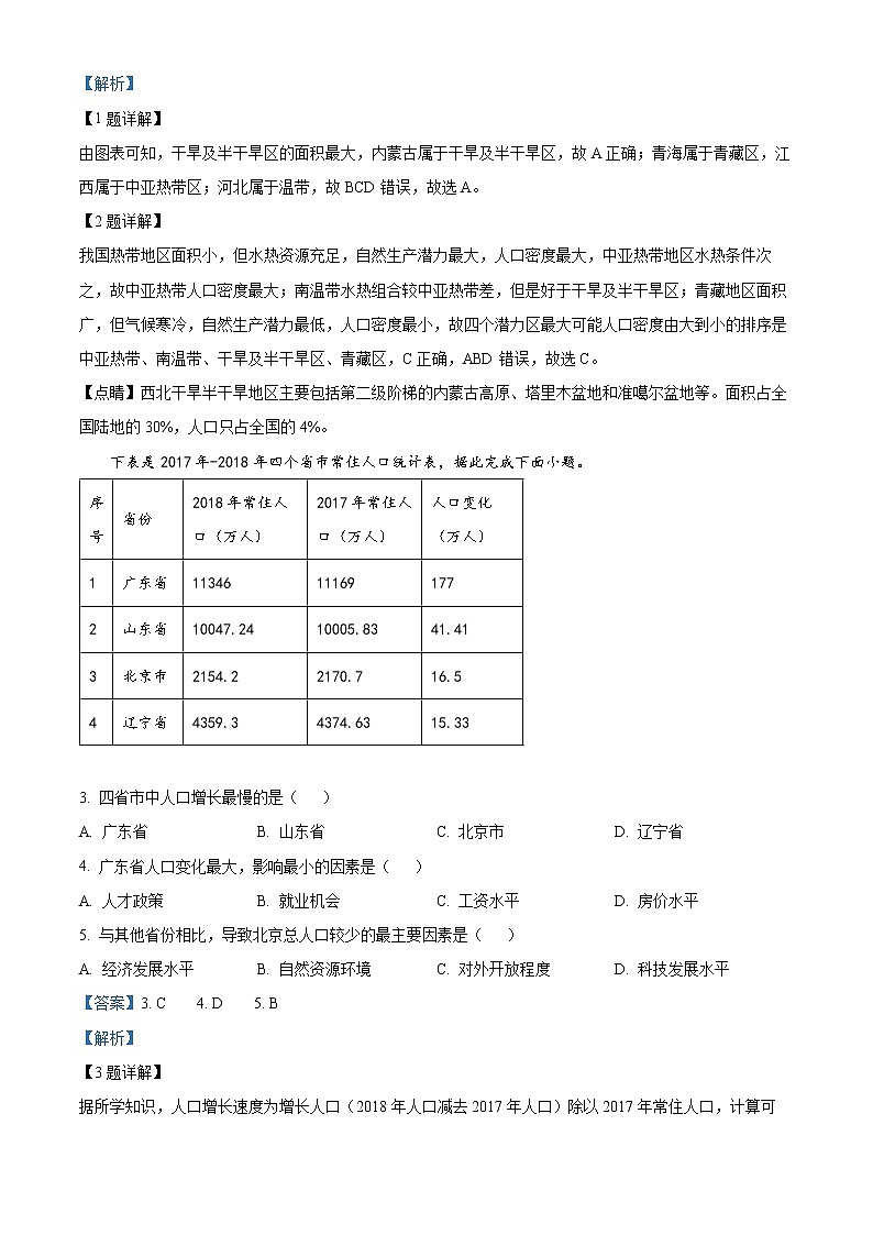 浙江省A9协作体2022-2023学年高一地理下学期期中联考试题(Word版附解析)02