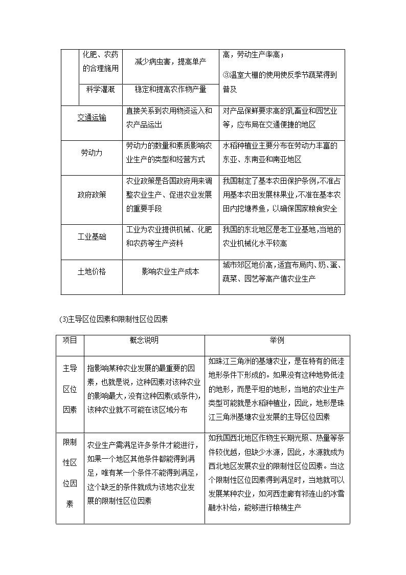 第三单元 第一节 农业的区位选择 学案(含答案)第3页