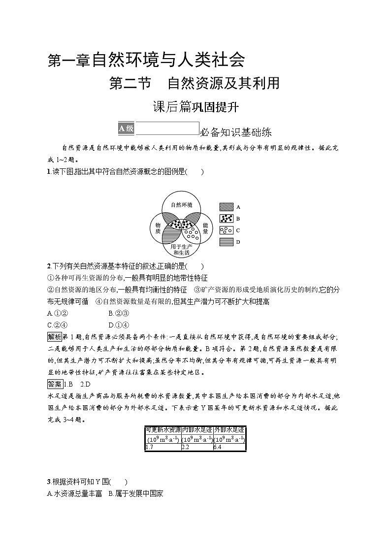 第一章 第二节 自然资源及其利用第1页
