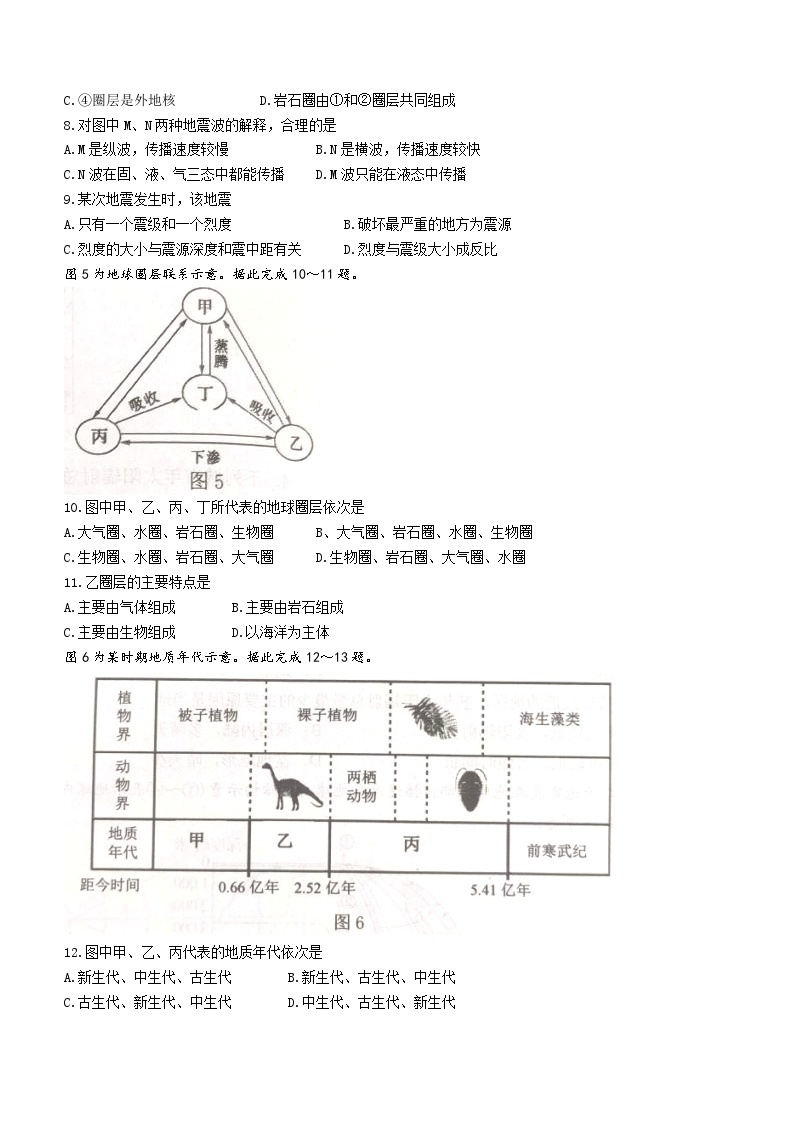 2022-2023学年河北省唐山市十县一中联盟高一上学期期中考试地理试题含答案03