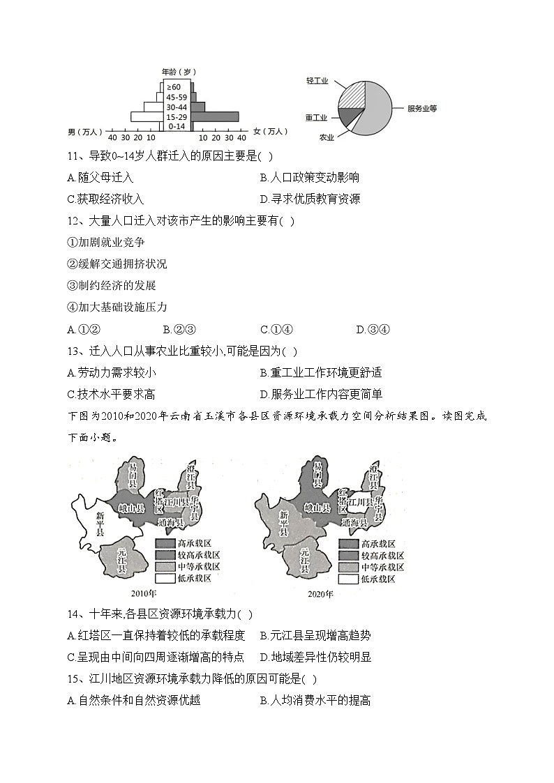 陕西省榆林市两校2021-2022学年高一下学期期中联考地理试卷(含答案)03