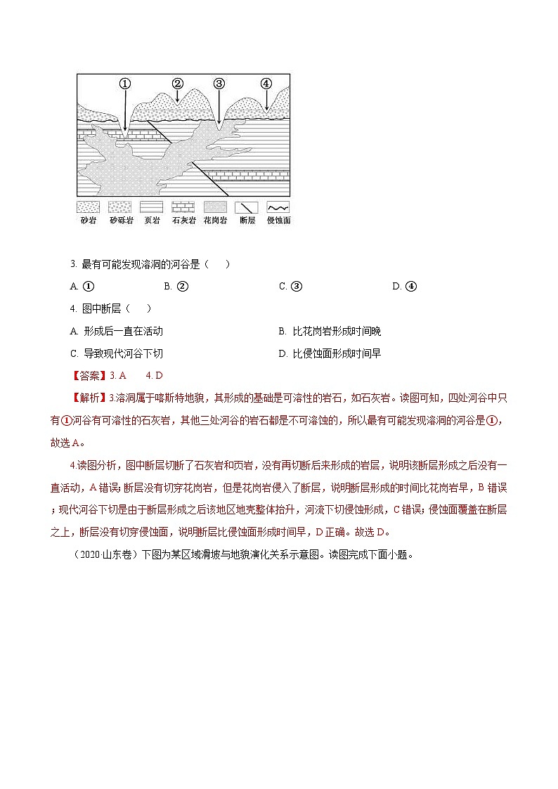 2010年-2020年地理高考真题分类汇编专题05 地表形态的塑造(解析版)第2页