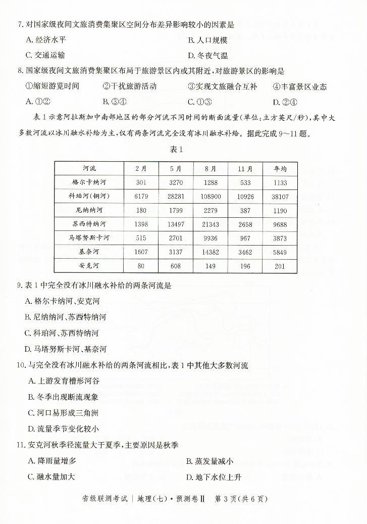 2023届河北省高三省级联测考试地理试题03