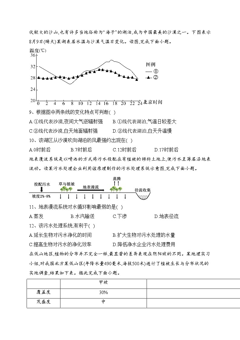 長沙市長郡中學2022-2023學年高一下學期第一次月考地理試卷（含答案）第3頁