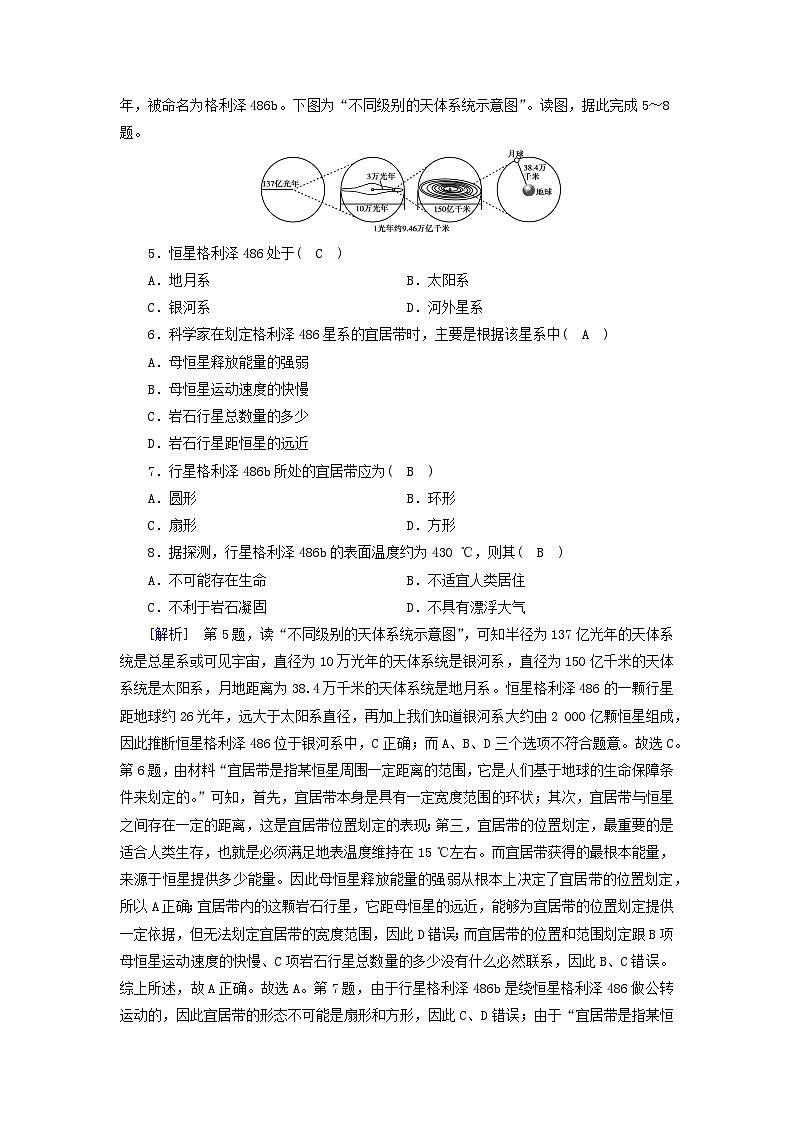 新教材2023年高中地理新人教版必修第一册第1章宇宙中的地球第1节地球的宇宙环境(课件+课时作业)02