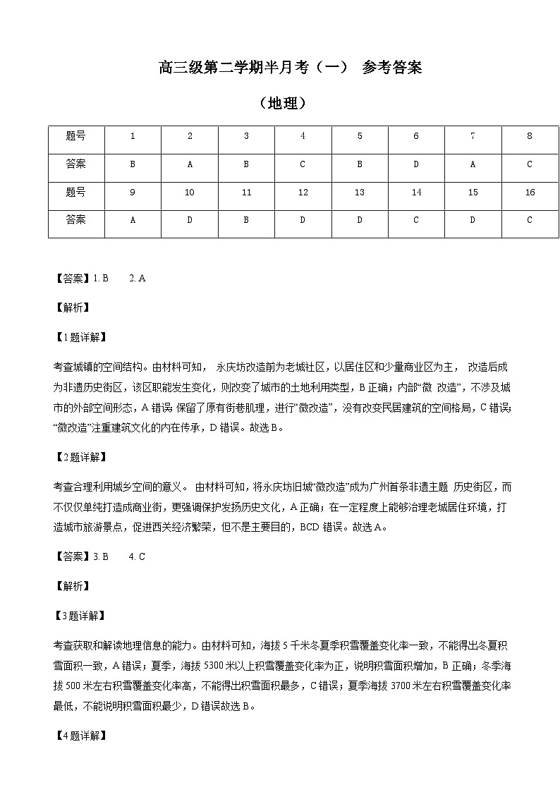 广东省茂名市第一中学2022-2023学年高三下学期5月份半月考 地理 Word版答案第1页