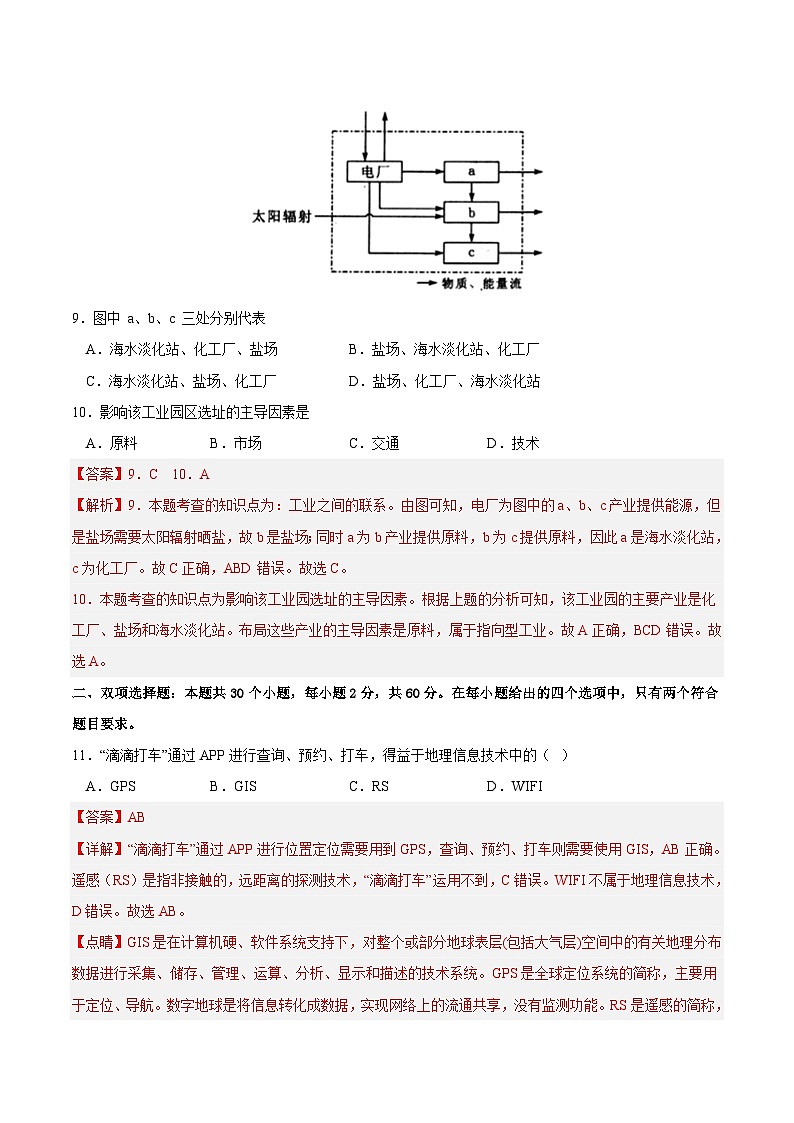 2023年1月广东省普通高中学业水平合格性考试地理模拟卷(一)03