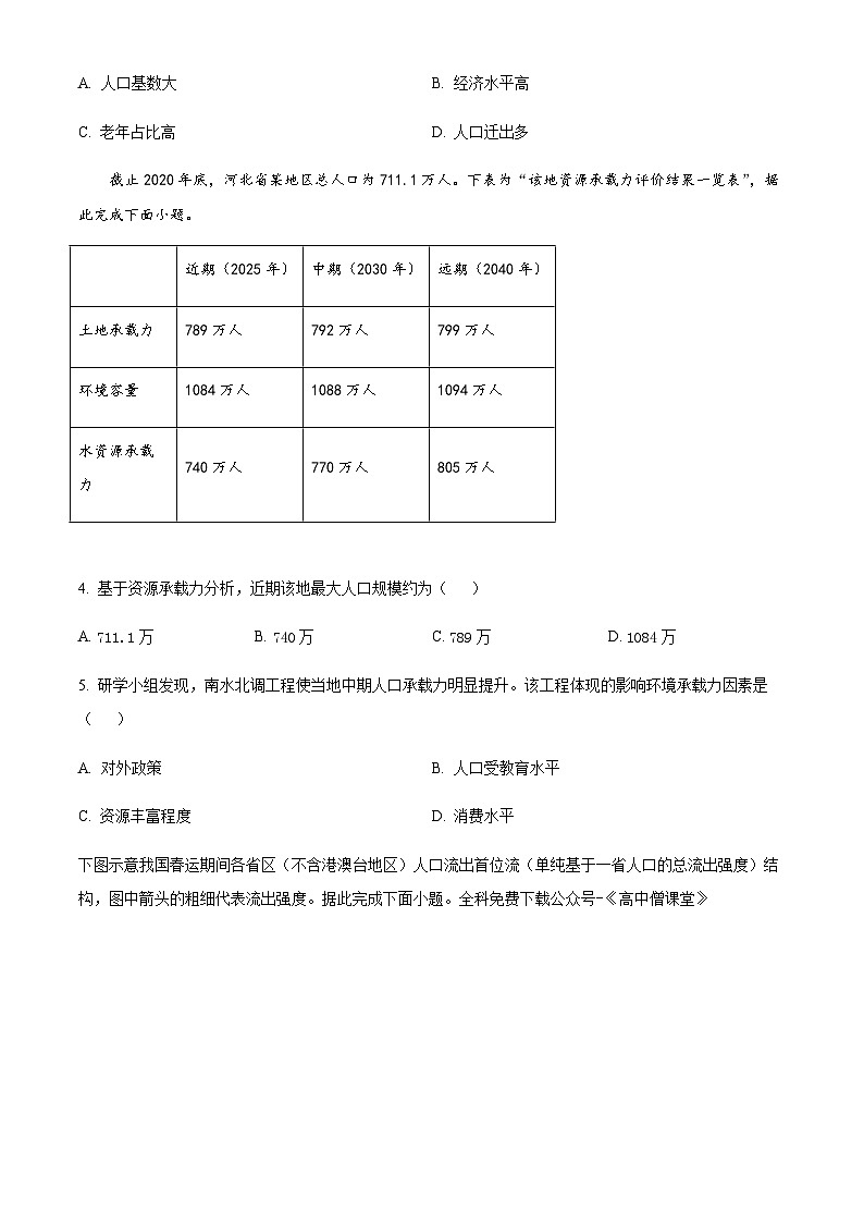 2022-2023学年河北省保定市六校联盟高一下学期期中联考地理试题含答案02
