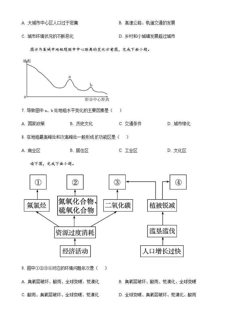 2022-2023学年广东省广州市真光中学高一下学期5月月考地理含解析第3页