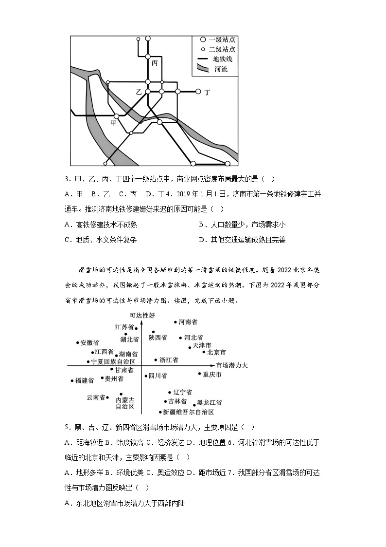 2023年广东省普通高中学业水平选择性考试冲刺压轴卷（一）地理试题（含解析）02