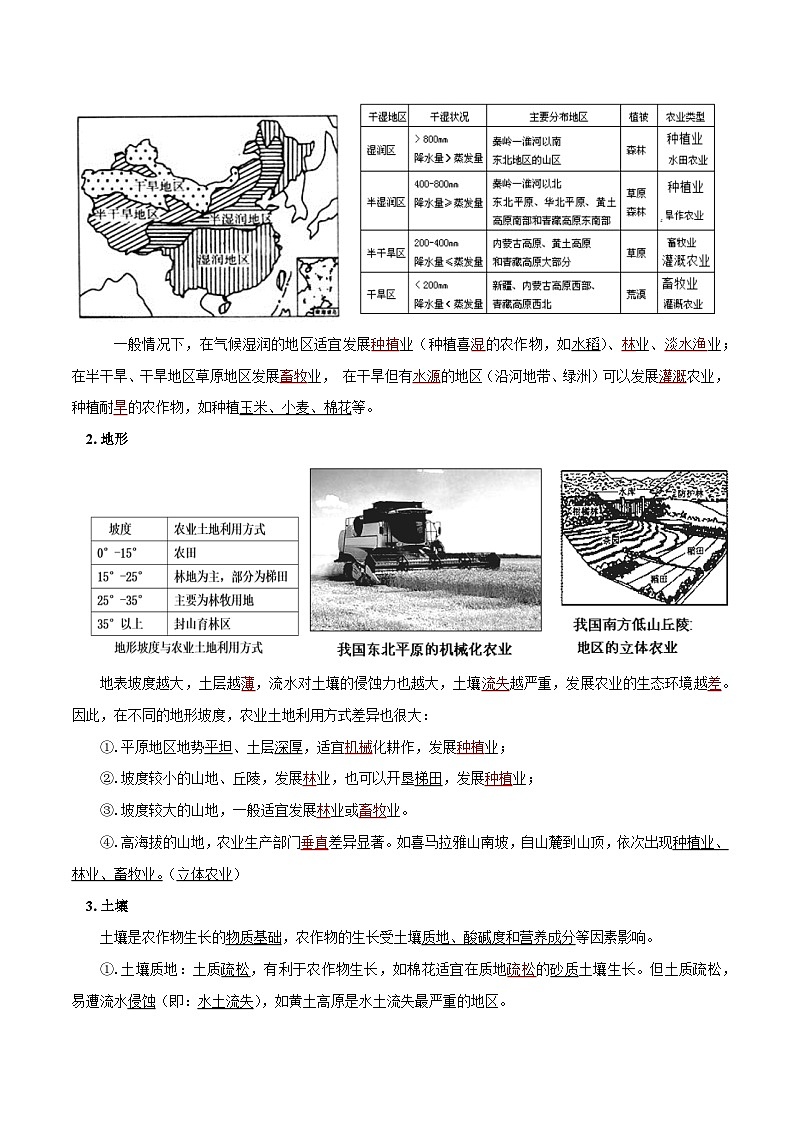 主题07 农业区位(答案版)——【期末复习】高中地理全册单元知识点梳理(中图中华地图版必修第二册)第3页