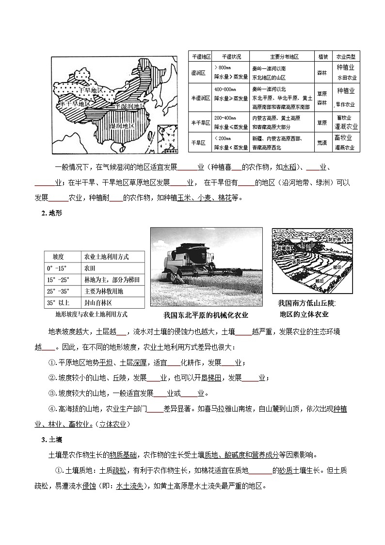 主题07 农业区位(学生版)——【期末复习】高中地理全册单元知识点梳理(中图中华地图版必修第二册)第3页