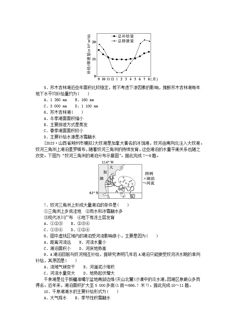 2024版新教材高考地理复习特训卷高频考点26陆地水体的相互关系第2页