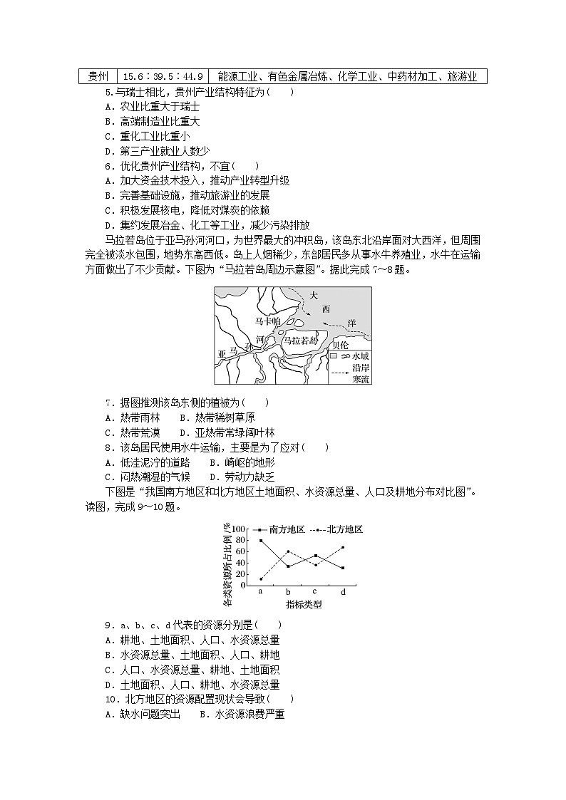 2024版新教材高考地理复习特训卷高频考点59区域发展差异与因地制宜第2页